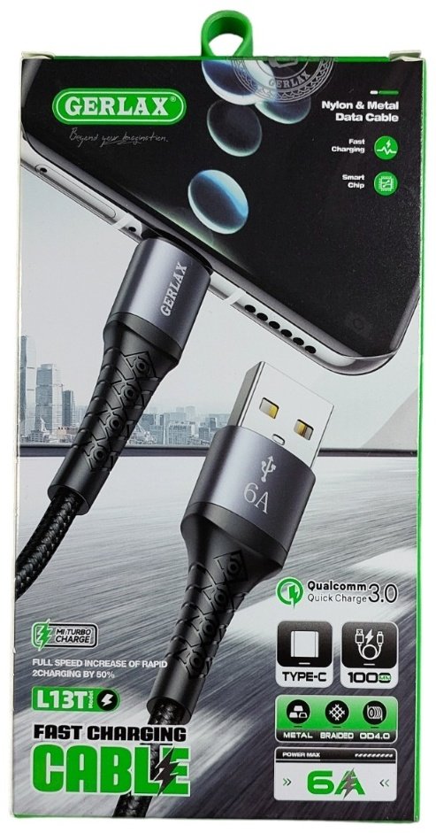 وصلة شحن تايب سي  Gerlax L13T للشحن السريع