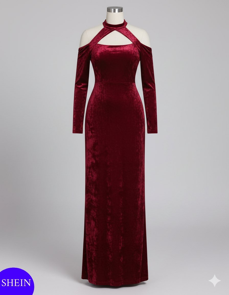 فستان مخمل كريستال