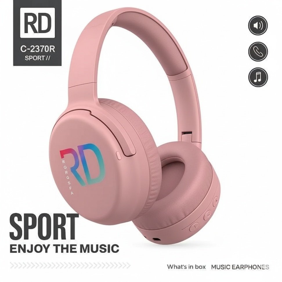  سماعة رأس بلوتوث باللون الوردي